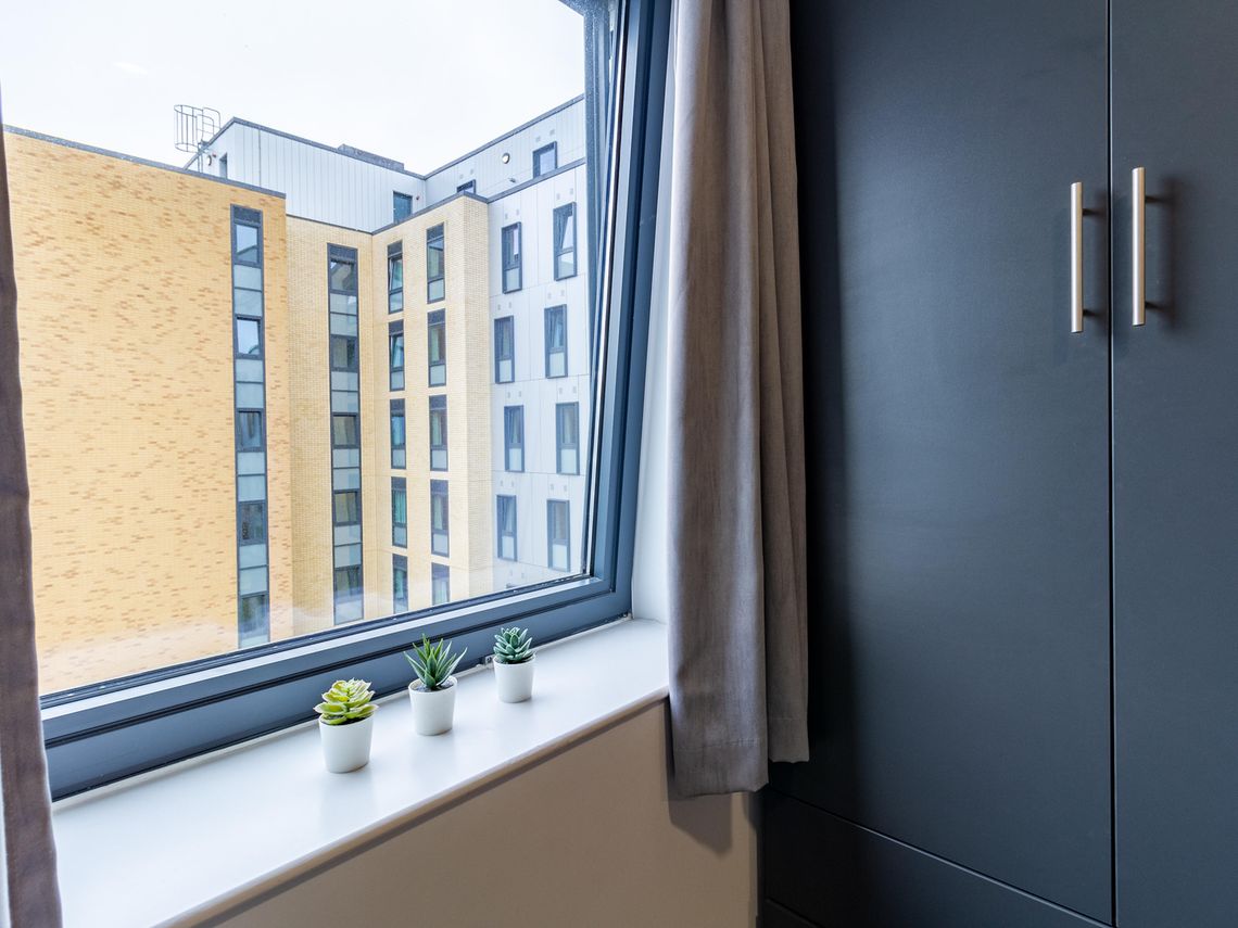 bookmyuniroom student accommodation bronze studio room view window austen house southampton uk